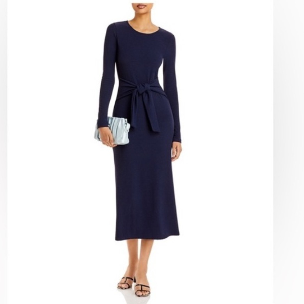 AQUA Belted Sweater Dress